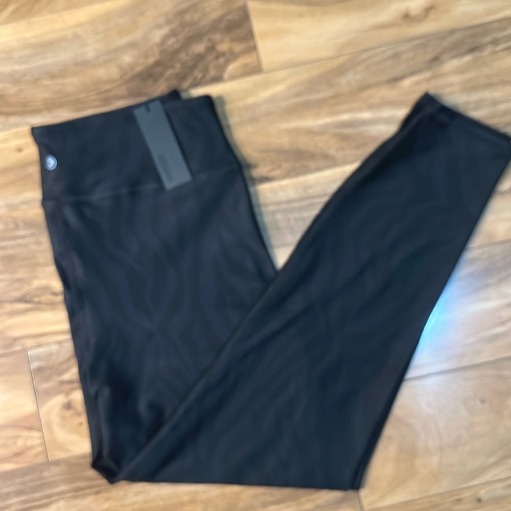 Savvi Leggings, Black/Light Black/Gray, 1X, NWT